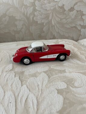 Die-Cast Red and White Classic Sports Car Toy - Kids Toys